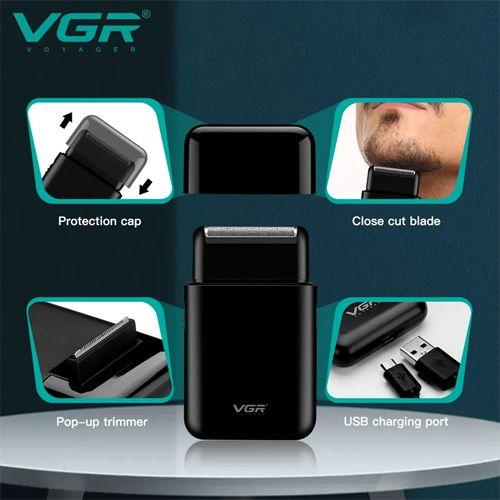 Електробритва VGR V-390 шейвер BLACK, висувний тример