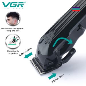 Акумуляторна машинка для стрижки (clipper) VGR V-282, 6 насадок, LED display