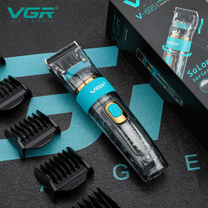 Акумуляторна машинка для стрижки (clipper) VGR V-695, 6 насадок, регулятор висоти, LED display