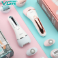 Епілятор VGR 6 в 1 V-733 PINK, 12 насадок, IPX7, LED display
