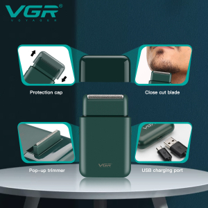 Електробритва VGR V-390 шейвер GREEN, висувний тример