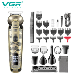 Набір для стрижки VGR 8 в 1 V-103, 19 насадок, LED display