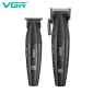 Комплект VGR 2 в 1 V-640 BLACK акумуляторна машинка для стрижки (clipper) та триммер