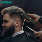 Комплект VGR 2 в 1 V-640 BLACK акумуляторна машинка для стрижки (clipper) та триммер