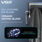 Комплект VGR 2 в 1 V-640 BLACK акумуляторна машинка для стрижки (clipper) та триммер