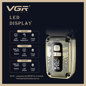 Комплект VGR 3 в 1 V-642 акумуляторна машинка для стрижки (clipper), триммер та електробритва (шейвер)