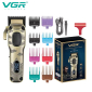 Акумуляторна машинка для стрижки (clipper) VGR V-027, 8 насадок, 7000 RPM, 2600 mAh, LED display