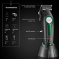Акумуляторна машинка для стрижки (clipper) VGR V-010 GREEN, 6 насадок, 7500 RPM, 2600 mAh, LED display