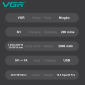 Акумуляторна машинка для стрижки (clipper) VGR V-013 GREEN, 8 насадок, 6500 RPM, 2000 mAh, LED display