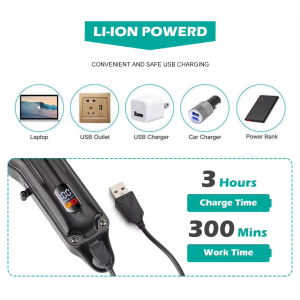 Акумуляторна машинка для стрижки (clipper) VGR V-051, 4 насадки, 2500 mAh, LED display