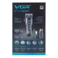 Акумуляторна машинка для стрижки (clipper) VGR V-051, 4 насадки, 2500 mAh, LED display
