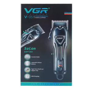 Акумуляторна машинка для стрижки (clipper) VGR V-051, 4 насадки, 2500 mAh, LED display