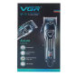 Акумуляторна машинка для стрижки (clipper) VGR V-051, 4 насадки, 2500 mAh, LED display