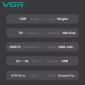 Акумуляторна машинка для стрижки (clipper) VGR V-051, 4 насадки, 2500 mAh, LED display