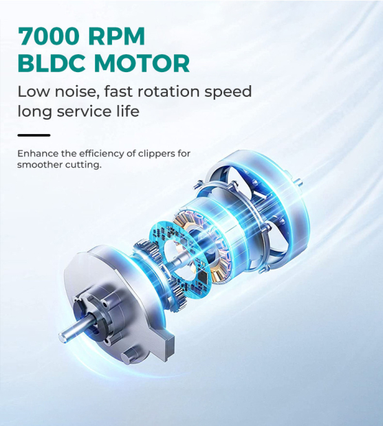 Тример VGR V-254 GREEN, 4 насадки, 7000 RPM, 2000 mAh, LED display