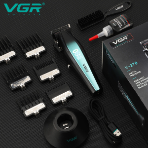 Акумуляторна машинка для стрижки (clipper) VGR V-270, 6 насадок, 9000 RPM, 2500 mAh, LED display