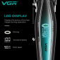 Акумуляторна машинка для стрижки (clipper) VGR V-270, 6 насадок, 9000 RPM, 2500 mAh, LED display