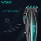 Акумуляторна машинка для стрижки (clipper) VGR V-270, 6 насадок, 9000 RPM, 2500 mAh, LED display