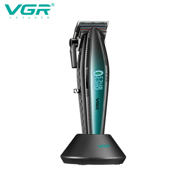 Акумуляторна машинка для стрижки (clipper) VGR V-270, 6 насадок, 9000 RPM, 2500 mAh, LED display