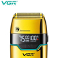 Електробритва VGR V-350 GOLD шейвер, подвійне лезо, 2 насадки, LED Display
