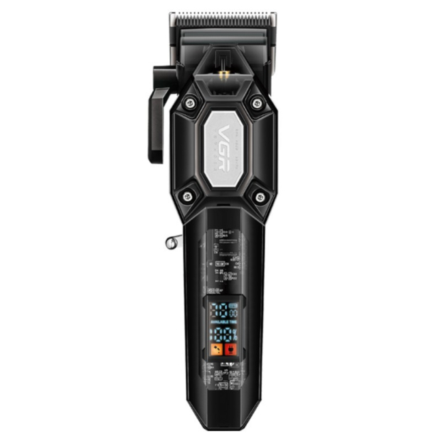 Акумуляторна машинка для стрижки (clipper) VGR V-600 BLACK, 6 насадок, регулятор висоти, LED display, 7000 RPM