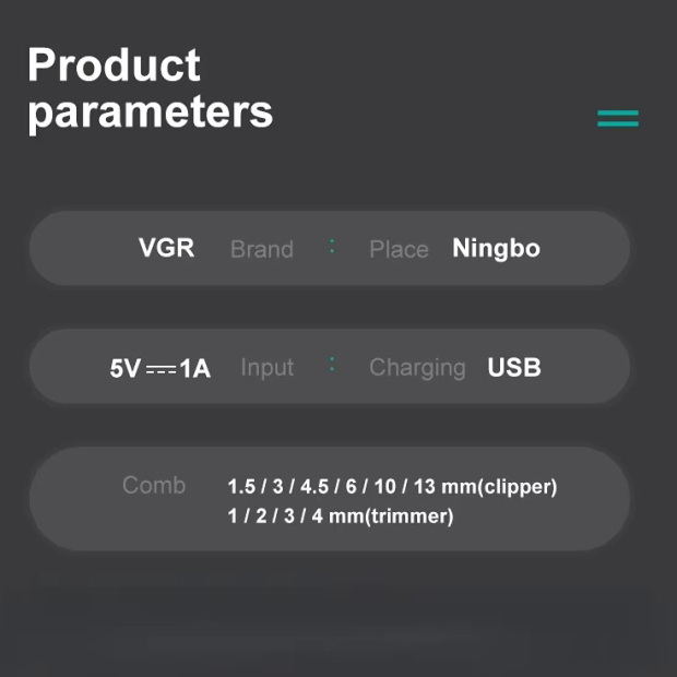 Комплект VGR 2 в 1 V-646 акумуляторна машинка для стрижки (clipper) та триммер