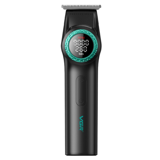 Тример VGR V-977 BLACK, регулювання потужності 6000 - 8000 RPM, 2500 mAh, 4 насадки, LED display