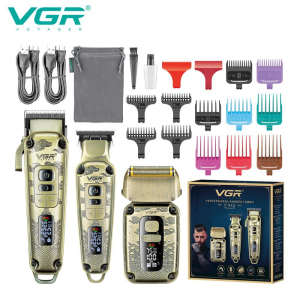 Комплект VGR 3 в 1 V-642 акумуляторна машинка для стрижки (clipper), триммер та електробритва (шейвер)