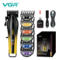 Акумуляторна машинка для стрижки (clipper) VGRV-273 GOLD, 6 насадок, 8000 RPM, 3000 mAh, LED display