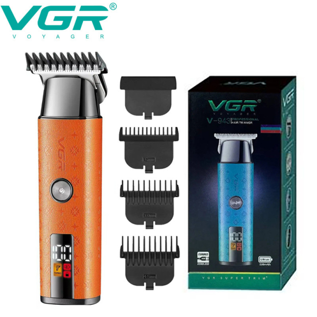 Тример VGR V-943 ORANGE, 3 насадки, LED Display