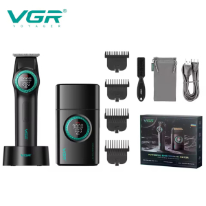 Комплект VGR 2 в 1 V-977&V-377 BLACK, тример та шейвер
