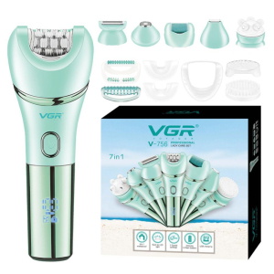 Епілятор VGR 7 в 1 V-756 GREEN, 7 насадок, IPX7