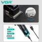 Акумуляторна машинка для стрижки (clipper) VGR V-013 GREEN, 8 насадок, 6500 RPM, 2000 mAh, LED display