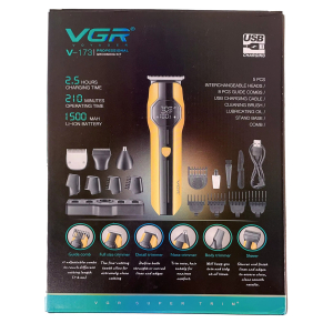 Набір для стрижки VGR 13 в 1 V-173 YELLOW, 13 насадок, LED display