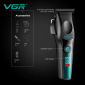 Акумуляторна машинка для стрижки (clipper) VGR V-195 GREEN, 8 насадок, 9000 RPM, 2500 mAh, LED display