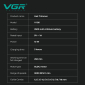 Акумуляторна машинка для стрижки (clipper) VGR V-195 GREEN, 8 насадок, 9000 RPM, 2500 mAh, LED display