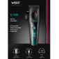 Акумуляторна машинка для стрижки (clipper) VGR V-195 GREEN, 8 насадок, 9000 RPM, 2500 mAh, LED display
