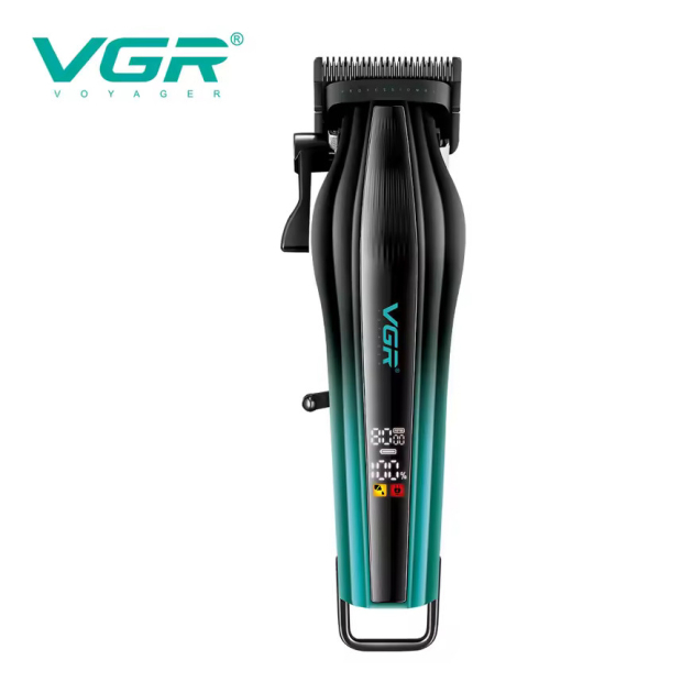 Акумуляторна машинка для стрижки (clipper) VGRV-273 GREEN, 6 насадок, 8000 RPM, 3000 mAh, LED display