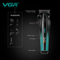 Акумуляторна машинка для стрижки (clipper) VGRV-273 GREEN, 6 насадок, 8000 RPM, 3000 mAh, LED display