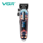 Акумуляторна машинка для стрижки (clipper) VGR V-279 RED, 6 насадок, 9000 RPM, 2500 mAh, LED display