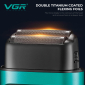 Електробритва VGR V-307 GREEN шейвер, подвійне лезо, 2000mAh, 9000 RPM