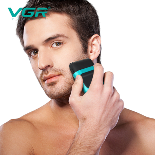 Електробритва VGR V-307 GREEN шейвер, подвійне лезо, 2000mAh, 9000 RPM