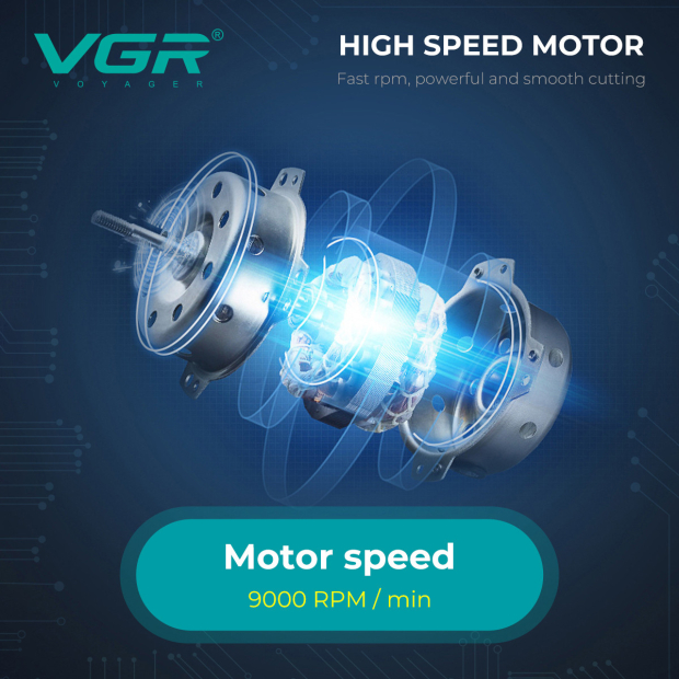 Електробритва VGR V-307 RED шейвер, подвійне лезо, 2000mAh, 9000 RPM