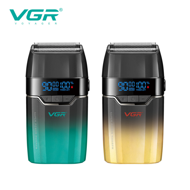Електробритва VGR V-308 GOLD шейвер, подвійне лезо, 9000 RPM, LED Display