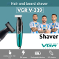Бритва-триммер для стрижки бороди та вусів VGR V-339 GREEN, 4 насадки, IPX7