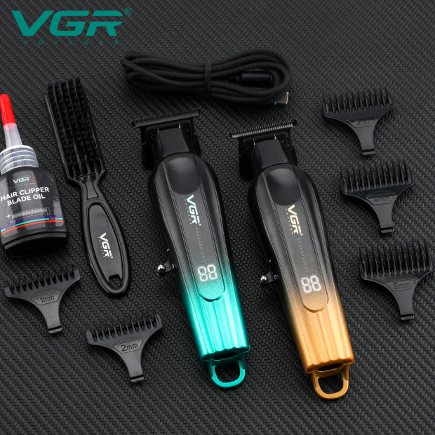 Тример VGR V-935 GREEN, 5 насадок, 7000 RPM, LED display