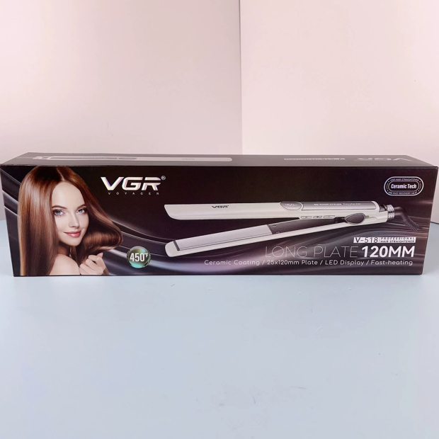 Плойка VGR V-518 WHITE, температура від 100 ° C до 230 ° C, керамічне покриття, LED display, 40 Вт
