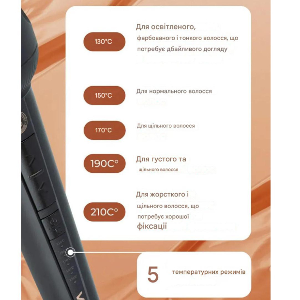 Плойка VGR V-581, automatic curling, температура від 130°C до 210°C, керамічне покриття, LED display, 45 Вт