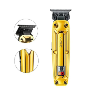 Акумуляторна машинка для стрижки (clipper) VGR V-904 GOLD, 4 насадки, 2000 mAh, LED display