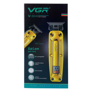 Акумуляторна машинка для стрижки (clipper) VGR V-904 GOLD, 4 насадки, 2000 mAh, LED display